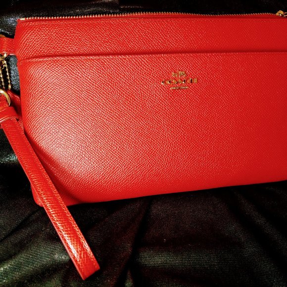 Coach Handbags - Coach Red Wristlet with Removable Matching Pouch